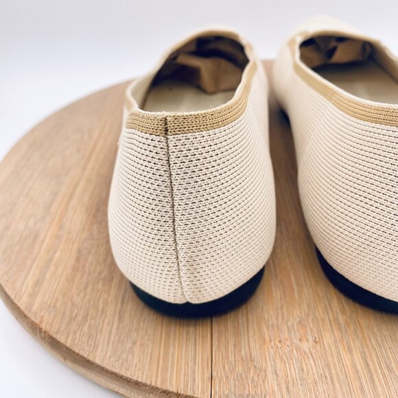 Vivaia Shoes Womens 11 42 Beige Mesh Manon Pointed Toe Ballet Flats Minimalist - Picture 9 of 12